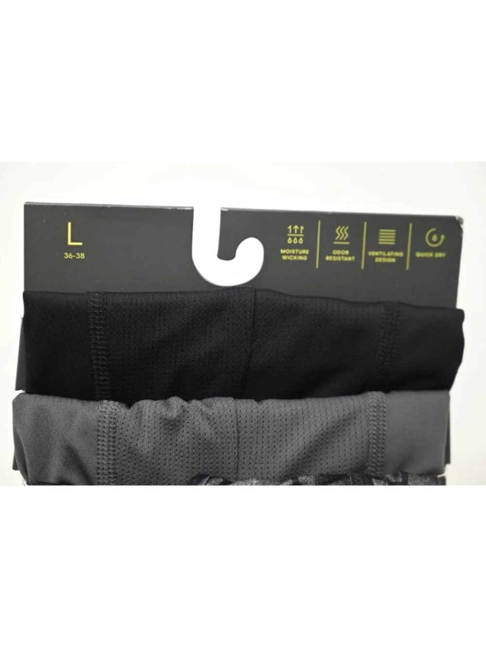 NIP All In Motion Lot Of 2 3 Pack Mesh Panel Boxer Briefs Sz L Black Gray